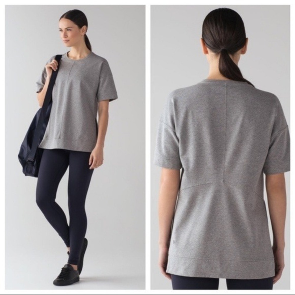 Lululemon Gray Cut Above Short Sleeve Tunic Tee Top Grey Size 6